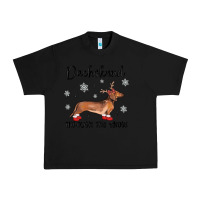 Black dachshund through the snow Urban Heavy Tee - MaliasSmallBusiness