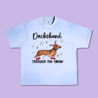 Urban Heavy Tee dachshund through the snow