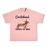 Salmon dachshund through the snow Urban Heavy Tee - MaliasSmallBusiness