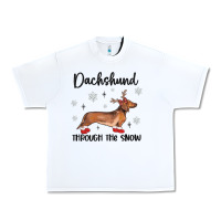 White dachshund through the snow Urban Heavy Tee - MaliasSmallBusiness