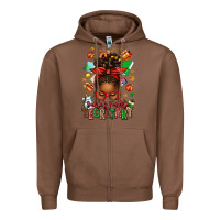 Chestnut santa's favorite secretary afro messy bun Zipper Hoodie - texasbilliewilder