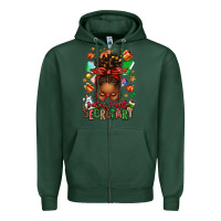 Sports Green santa's favorite secretary afro messy bun Zipper Hoodie - texasbilliewilder