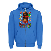 True Royal santa's favorite secretary afro messy bun Zipper Hoodie - texasbilliewilder