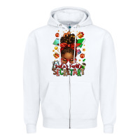 White santa's favorite secretary afro messy bun Zipper Hoodie - texasbilliewilder