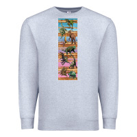 Heather Grey dinosaurs pen wrap Premium Sweatshirt - Artiststas