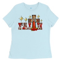 Baby Blue faith our lady of guadalupe cross Ladies Tee - BarkalooDesign