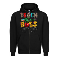Black teach like a boss Zipper Hoodie - Zillion Design Studio
