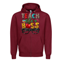 Burgundy teach like a boss Zipper Hoodie - Zillion Design Studio