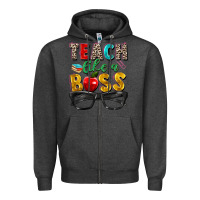 Charcoal Heather teach like a boss Zipper Hoodie - Zillion Design Studio