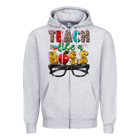 Heather Grey teach like a boss Zipper Hoodie - Zillion Design Studio