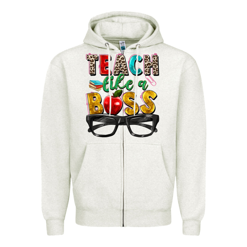 Teach Like A Boss Zipper Hoodie by Zillion Design Studio | Teevron