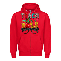 Red teach like a boss Zipper Hoodie - Zillion Design Studio