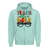 Seafoam teach like a boss Zipper Hoodie - Zillion Design Studio