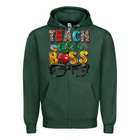 Sports Green teach like a boss Zipper Hoodie - Zillion Design Studio