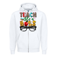 White teach like a boss Zipper Hoodie - Zillion Design Studio