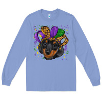 Colony Blue mardi gras hat dachshund puppy Long Sleeve Tee - RanaPortraitStore
