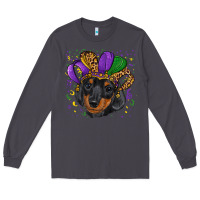 Smoke mardi gras hat dachshund puppy Long Sleeve Tee - RanaPortraitStore