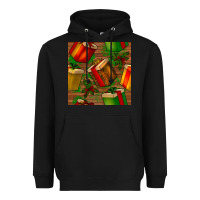 Black christmas gift box seamless pattern Heavyweight Hoodie - BundleAndBundleShop