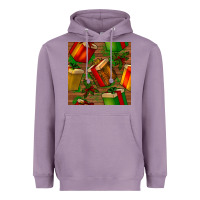 Lavender christmas gift box seamless pattern Heavyweight Hoodie - BundleAndBundleShop