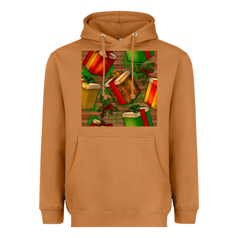 Christmas Gift Box Seamless Pattern Heavyweight Hoodie by BundleAndBundleShop | Teevron