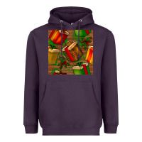 Plum christmas gift box seamless pattern Heavyweight Hoodie - BundleAndBundleShop