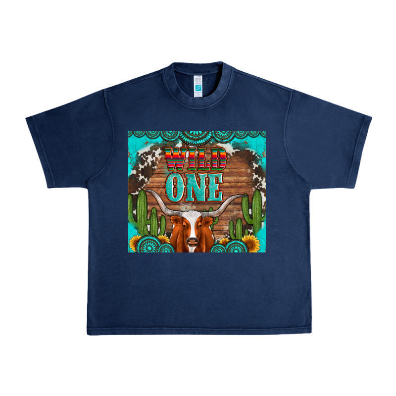 Wild One Longhorn Gemstones Cactus And Sunflowers Urban Heavy Tee by Artiststas | Teevron