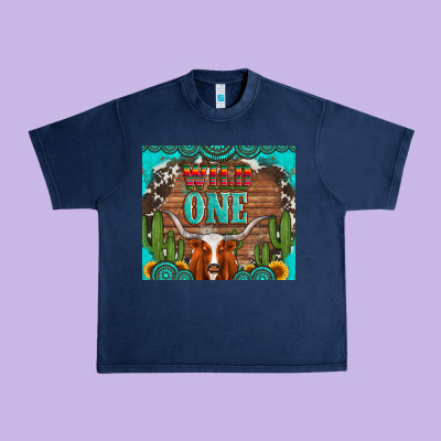 Wild One Longhorn Gemstones Cactus And Sunflowers Urban Heavy Tee Designed By Artiststas