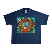 Navy wild one longhorn gemstones cactus and sunflowers Urban Heavy Tee - Artiststas