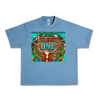 Pebble Blue wild one longhorn gemstones cactus and sunflowers Urban Heavy Tee - Artiststas