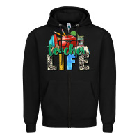Black teacher life Zipper Hoodie - Zillion Design Studio