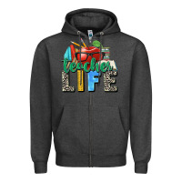 Charcoal Heather teacher life Zipper Hoodie - Zillion Design Studio
