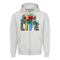 Dove Grey teacher life Zipper Hoodie - Zillion Design Studio