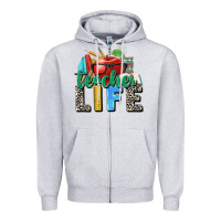 Heather Grey teacher life Zipper Hoodie - Zillion Design Studio