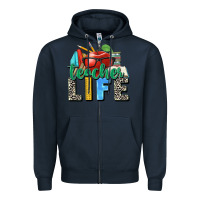 Navy teacher life Zipper Hoodie - Zillion Design Studio