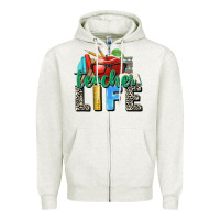 Oatmeal Heather teacher life Zipper Hoodie - Zillion Design Studio