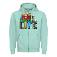 Seafoam teacher life Zipper Hoodie - Zillion Design Studio