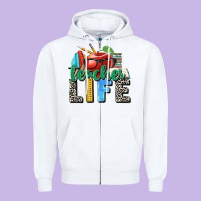 Teacher Life Zipper Hoodie Designed By Zillion Design Studio
