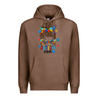 Chestnut messy bun autism mom Premium Hoodie - MaliasSmallBusiness