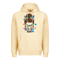 Pina Colada messy bun autism mom Premium Hoodie - MaliasSmallBusiness