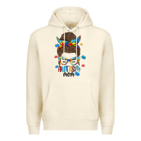 Sandshell messy bun autism mom Premium Hoodie - MaliasSmallBusiness