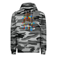 Slate Camo messy bun autism mom Premium Hoodie - MaliasSmallBusiness