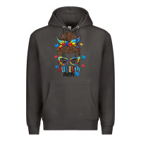 Smoke messy bun autism mom Premium Hoodie - MaliasSmallBusiness