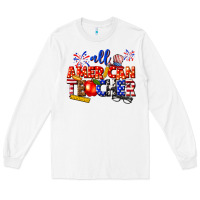 White all american teacher Long Sleeve Tee - texasbilliewilder