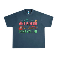 Midnight Navy call me antisocial but please dont call me Urban Heavy Tee - MaliasSmallBusiness