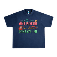 Navy call me antisocial but please dont call me Urban Heavy Tee - MaliasSmallBusiness
