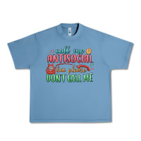 Pebble Blue call me antisocial but please dont call me Urban Heavy Tee - MaliasSmallBusiness