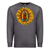 Charcoal Heather our lady of guadalupe sunflower Premium Sweatshirt - JahusDesignShop