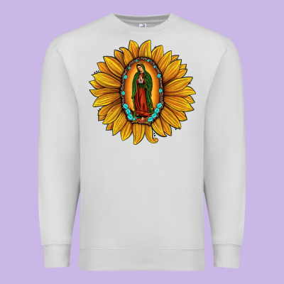 Our Lady Of Guadalupe Sunflower Premium Sweatshirt Designed By Jahusdesignshop