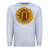 Heather Grey our lady of guadalupe sunflower Premium Sweatshirt - JahusDesignShop