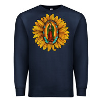 Navy our lady of guadalupe sunflower Premium Sweatshirt - JahusDesignShop